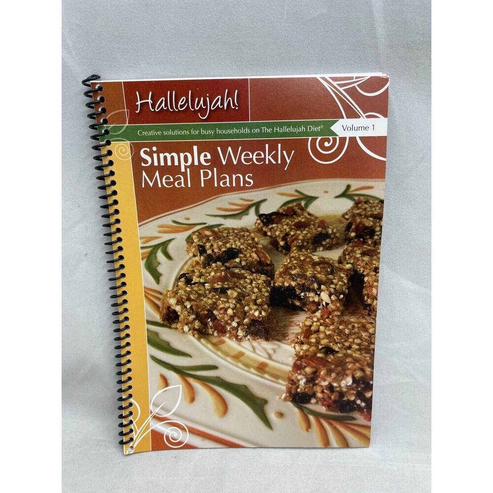 Hallelujah Simple Weekly Meal Plans Volume 1 Spiral Book Menus Recipes Cookbook